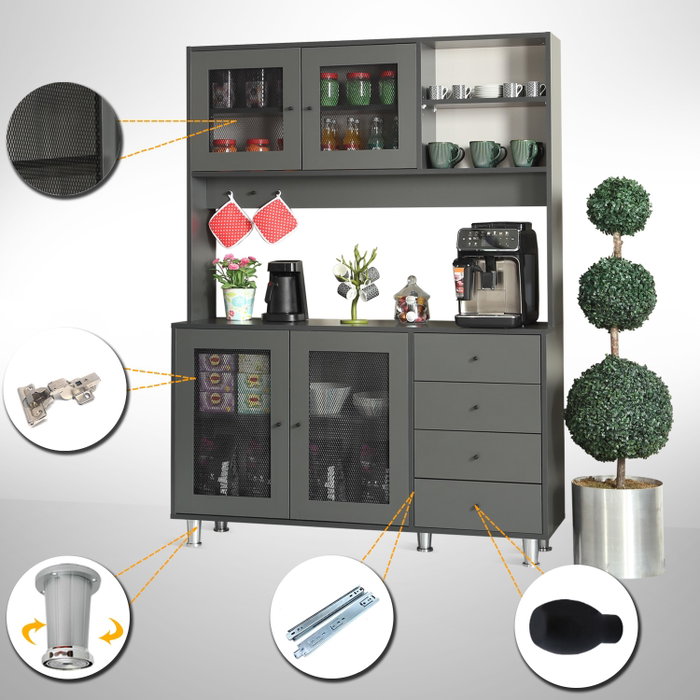 Hanah Home Armario Multiusos Grano 140 - Anthracite
